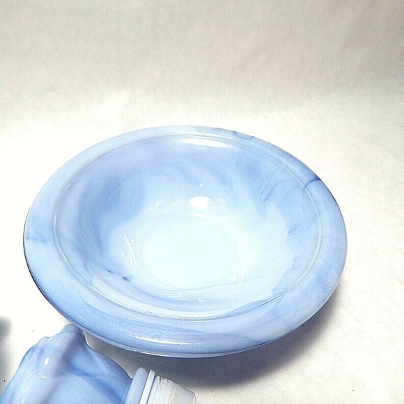 Avon Victoriana Pitcher and Bowl Set Blue Marbleized - Picture 7 of 11